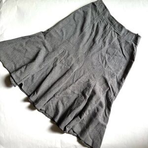 Vintage 90s Gray Fluted Hem Midi Skirt